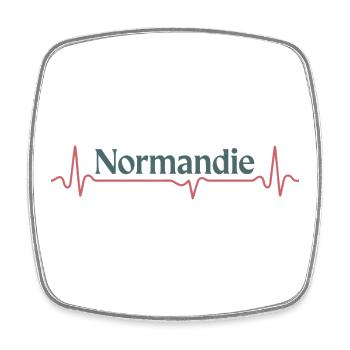 Battements de Cœur pour la Normandie - Magnet carré - blanc - Devant