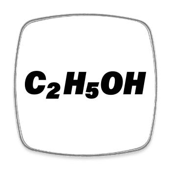 C2H5OH - Magnet carré - blanc - Devant