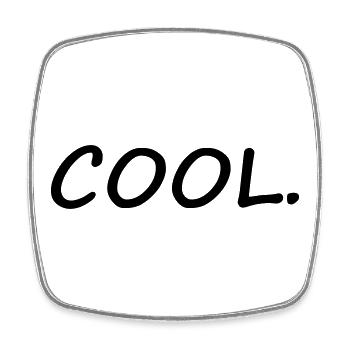 COOL - Viereckiger Kühlschrankmagnet - Weiß - Vorne