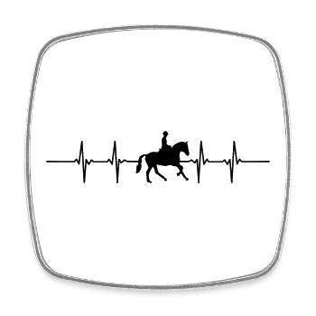 battement de cœur cheval - Magnet carré - blanc - Devant