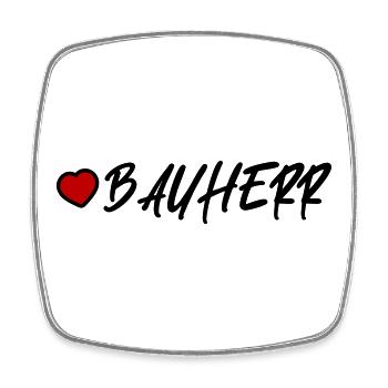 Bauherr Herz Haus Bau - Viereckiger Kühlschrankmagnet - Weiß - Vorne