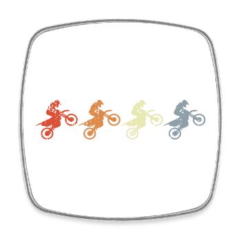 Motocross Motorcycles Vintage - Square fridge magnet - white - Front