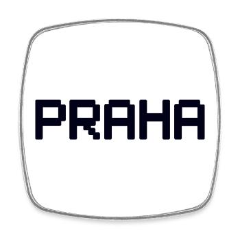 PRAHA Prague Prag - Viereckiger Kühlschrankmagnet - Weiß - Vorne