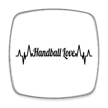 Handball Heartline ECG - Magnet carré - blanc - Devant