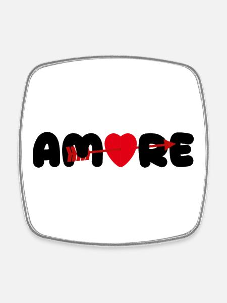 Amore Heart Arrow Love Saint-Valentin - Magnet carré - blanc