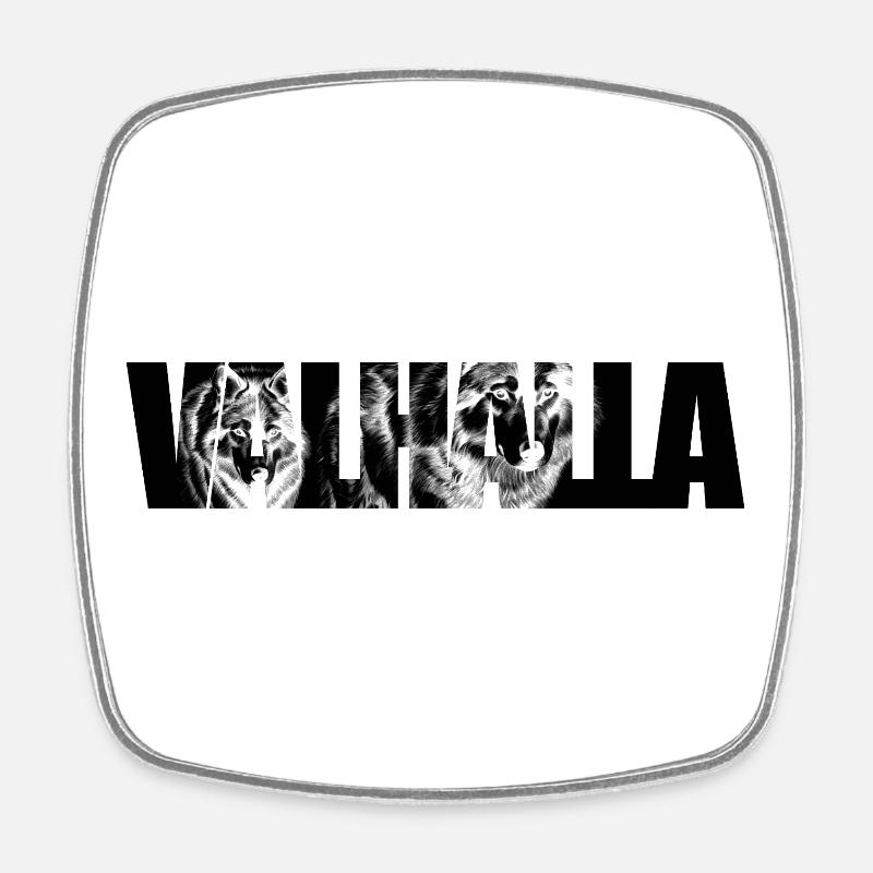 Wolf face in fragment pattern - Square fridge magnet - white