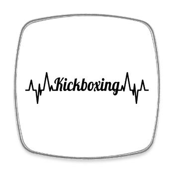 Kickboxing ECG Heartline - Magnet carré - blanc - Devant