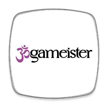 Jogameister - Typografisches OM (3-Farbig) - Viereckiger Kühlschrankmagnet - Weiß - Vorne
