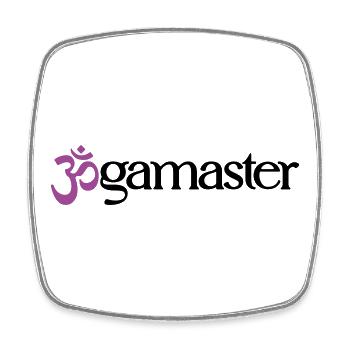 Jogamaster - Typographic OM (3-Color) - Square fridge magnet - white - Front