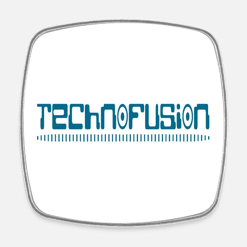Techno Fusion - Square fridge magnet - white