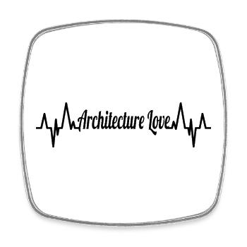 Architecture Love ECG Heart Line - Square fridge magnet - white - Front