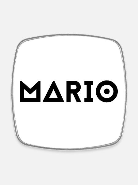 First name Mario - Square fridge magnet - white