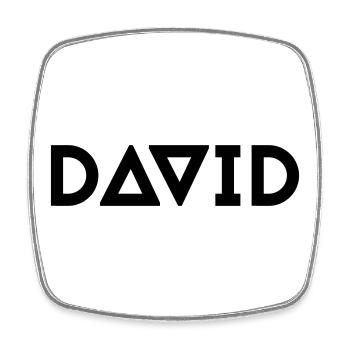Prénom David - Magnet carré - blanc - Devant