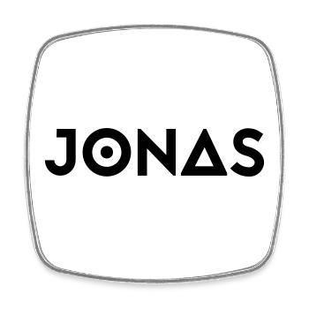 Prénom Jonas - Magnet carré - blanc - Devant