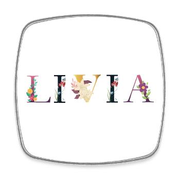 Livia - Square fridge magnet - white - Front