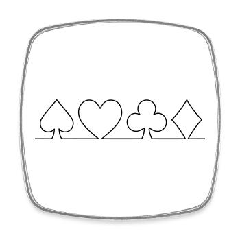 Minimalistisches Karten-Design | einfarbig - Viereckiger Kühlschrankmagnet - Weiß - Vorne
