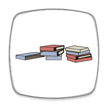 Stack of Video Cassette Tapes from the 80s and 900 - Square fridge magnet - white - Front