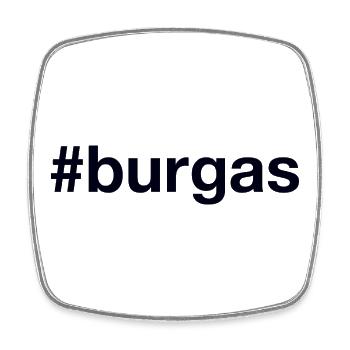 BURGAS Hashtag Bulgarie Bulgare - Magnet carré - blanc - Devant