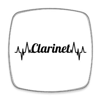 Clarinette ECG Heartline - Magnet carré - blanc - Devant