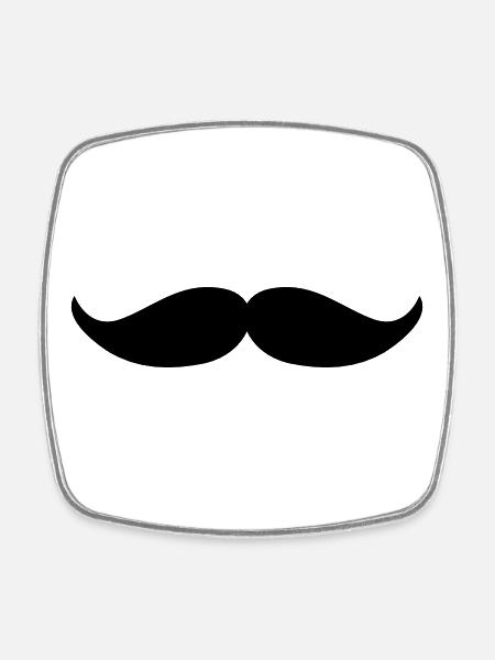 Walrus moustache - Square fridge magnet - white