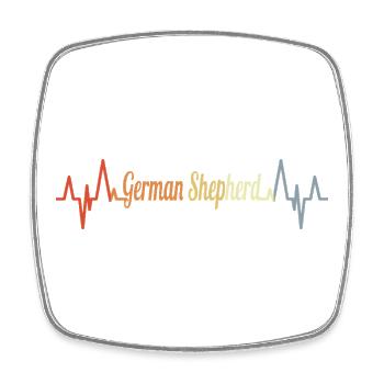 Schäferhund Pulsschlag - Viereckiger Kühlschrankmagnet - Weiß - Vorne