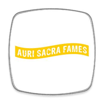 Auri sacra fames (Latin) >Vectorgraphic - Square fridge magnet - white - Front