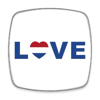 Vibrating Heart with Colorful Flag - Square fridge magnet - white - Front