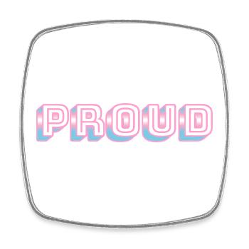 Trans Pride - transgender flag colours - Square fridge magnet - white - Front