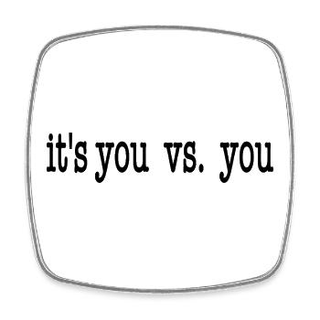 it's you vs. you - schwarz - Viereckiger Kühlschrankmagnet - Weiß - Vorne
