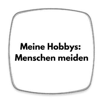 Menschen meiden – Sarkastischer Spruch - Viereckiger Kühlschrankmagnet - Weiß - Vorne