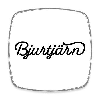 Bjurtjärn black - Square fridge magnet - white - Front