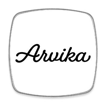Arvika black - Square fridge magnet - white - Front