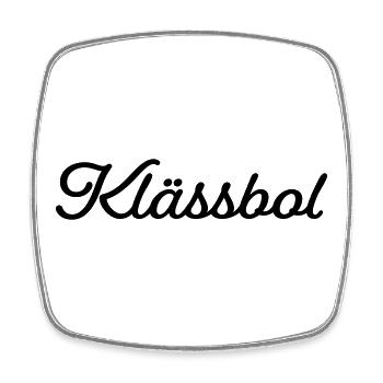Klässbol black - Square fridge magnet - white - Front