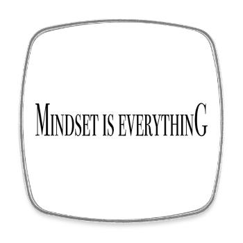 Mindset ist alles - Sprücheshirts - Viereckiger Kühlschrankmagnet - Weiß - Vorne
