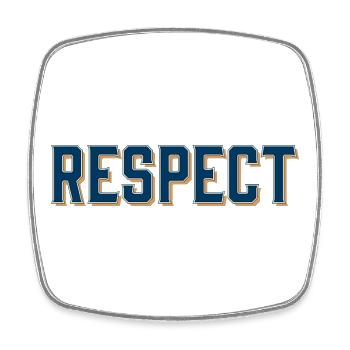 Design abstrait de respect avec des couleurs vives - Magnet carré - blanc - Devant