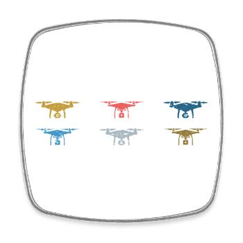 Vintage Drone Pilot - Square fridge magnet - white - Front