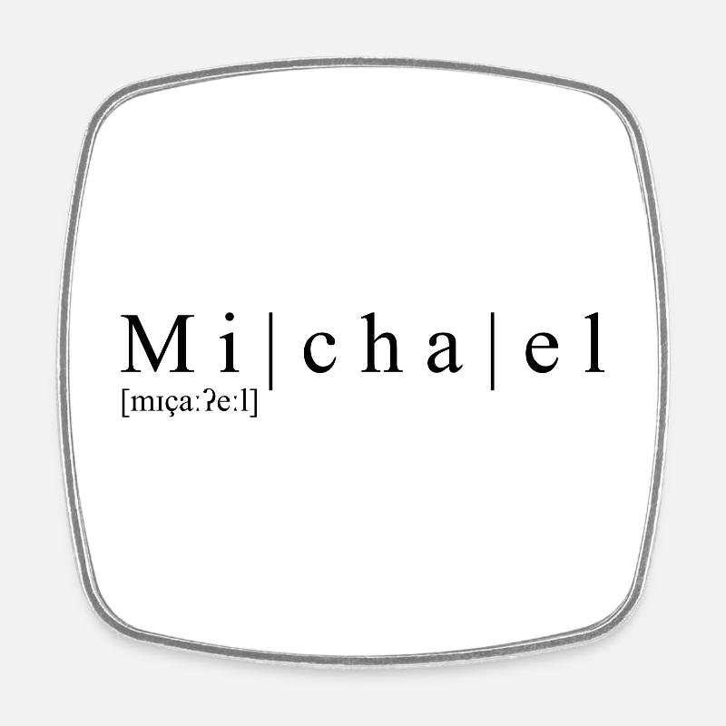 Name abstrakt Typografisch Weiß Michael - Viereckiger Kühlschrankmagnet - Weiß