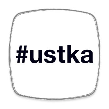 Ustka Polska Polen - Viereckiger Kühlschrankmagnet - Weiß - Vorne