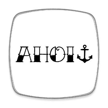 Ahoy Anchor - Square fridge magnet - white - Front