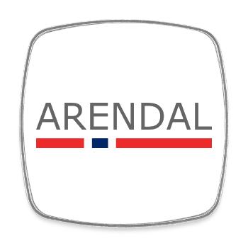 Arendal - Norway - Norge - Norwegen - Viereckiger Kühlschrankmagnet - Weiß - Vorne