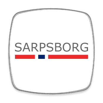 Drapeau de la Norvège - Sarpsborg - Norvège - Norvège - Magnet carré - blanc - Devant