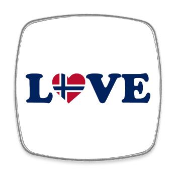 Love - Norway Flag - Norge - Norwegen - Square fridge magnet - white - Front