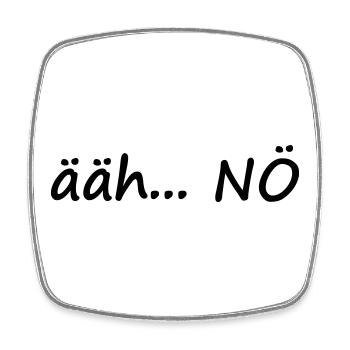 uh... NO - Square fridge magnet - white - Front
