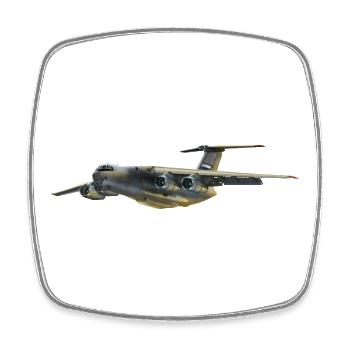 Silhouette d’avion cargo en gris - Magnet carré - blanc - Devant