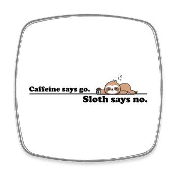 Caffeine Says Go Sloth Says No – Vintage Comic Art - Viereckiger Kühlschrankmagnet - Weiß - Vorne