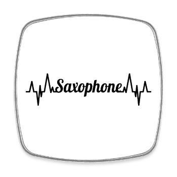 Saxophon EKG Herzlinie - Viereckiger Kühlschrankmagnet - Weiß - Vorne