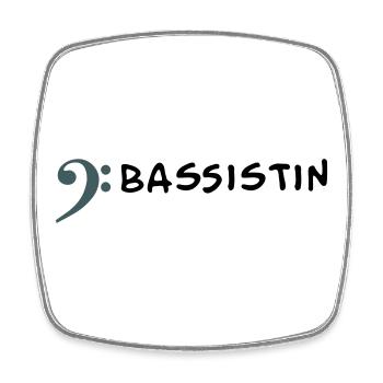 Je joue de la basse - Je suis bassiste - Magnet carré - blanc - Devant