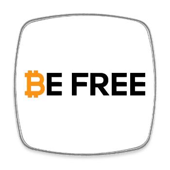 Bitcoin Be Free - Magnet carré - blanc - Devant