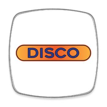 Disco Neon Retro Abzeichen - Viereckiger Kühlschrankmagnet - Weiß - Vorne