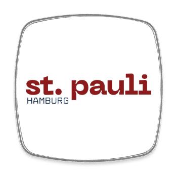 St. Pauli Hamburg beautiful simple design - Square fridge magnet - white - Front